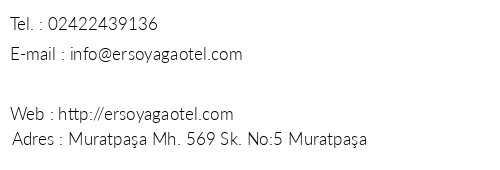 Ersoy Aa Otel telefon numaralar, faks, e-mail, posta adresi ve iletiim bilgileri